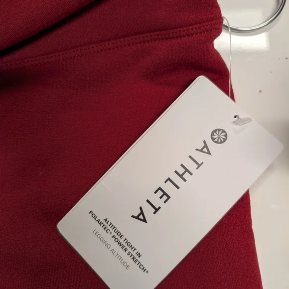 Athleta altitude Tight Bnwt Fleece Lined Red Leggings Small - Picture 9 of 10